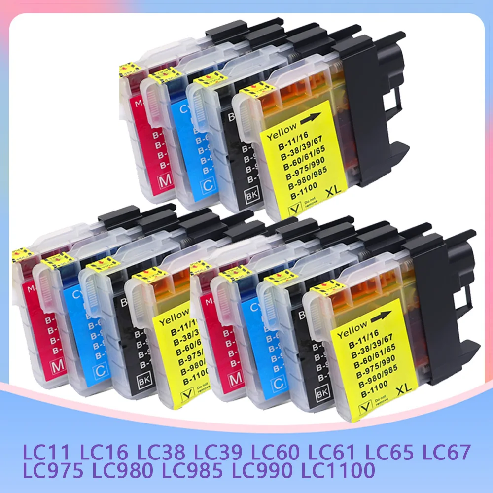 Compatible ink cartridge for brother DCP- J140W/145C/165C/185C/195C/197C for LC38/LC11/LC61/LC63/LC65/LC67/LC980/LC1100/LC990
Compatible ink cartridge for brother DCP- J140W/145C/165C/185C/195C/197C for LC38/LC11/LC61/LC63/LC65/LC67/LC980/LC1100/LC990