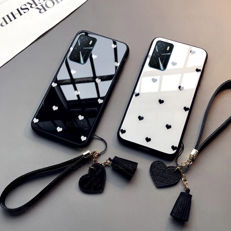 Glass Case For OPPO A16 A16S A54S Fashion Love Heart Phone Hard Cover For CPH2271 CPH2273 CPH2269 with Lanyard
Glass Case For OPPO A16 A16S A54S Fashion Love Heart Phone Hard Cover For CPH2271 CPH2273 CPH2269 with Lanyard