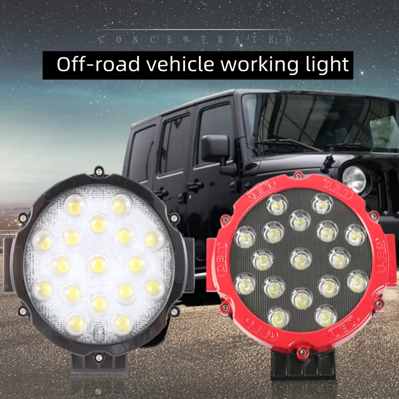 

1pcs 7 Inch Work Light 51W Led Bar Round Spotlight Offroad Fog Lights For 4x4 4WD Car Auto SUV ATV Tractor Boat Trucks 12V 24V