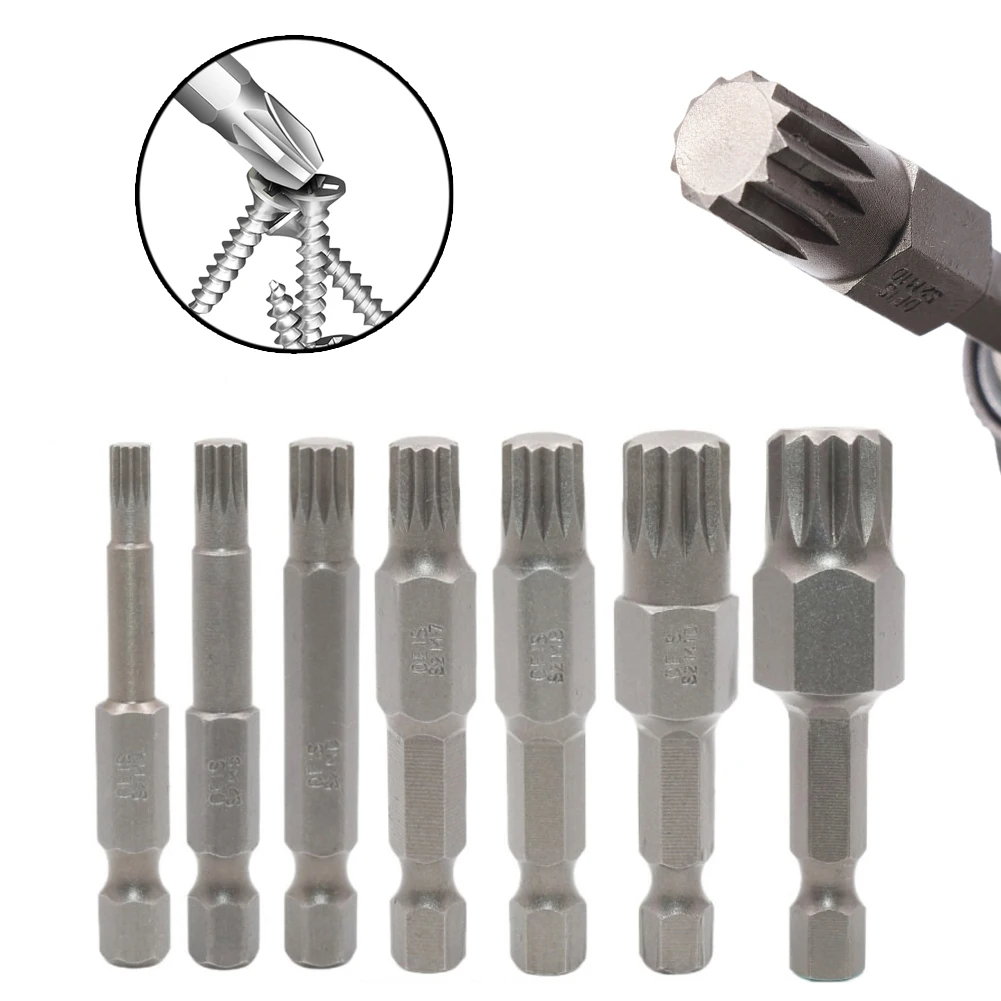 7pcs 50mm Torx Screwdriver Bit 6.35mm Hex Shank Magnetic M4-M-12 12 Point Screwdriver Bits Drive Socket Adapter Hand Tools
7pcs 50mm Torx Screwdriver Bit 6.35mm Hex Shank Magnetic M4-M-12 12 Point Screwdriver Bits Drive Socket Adapter Hand Tools