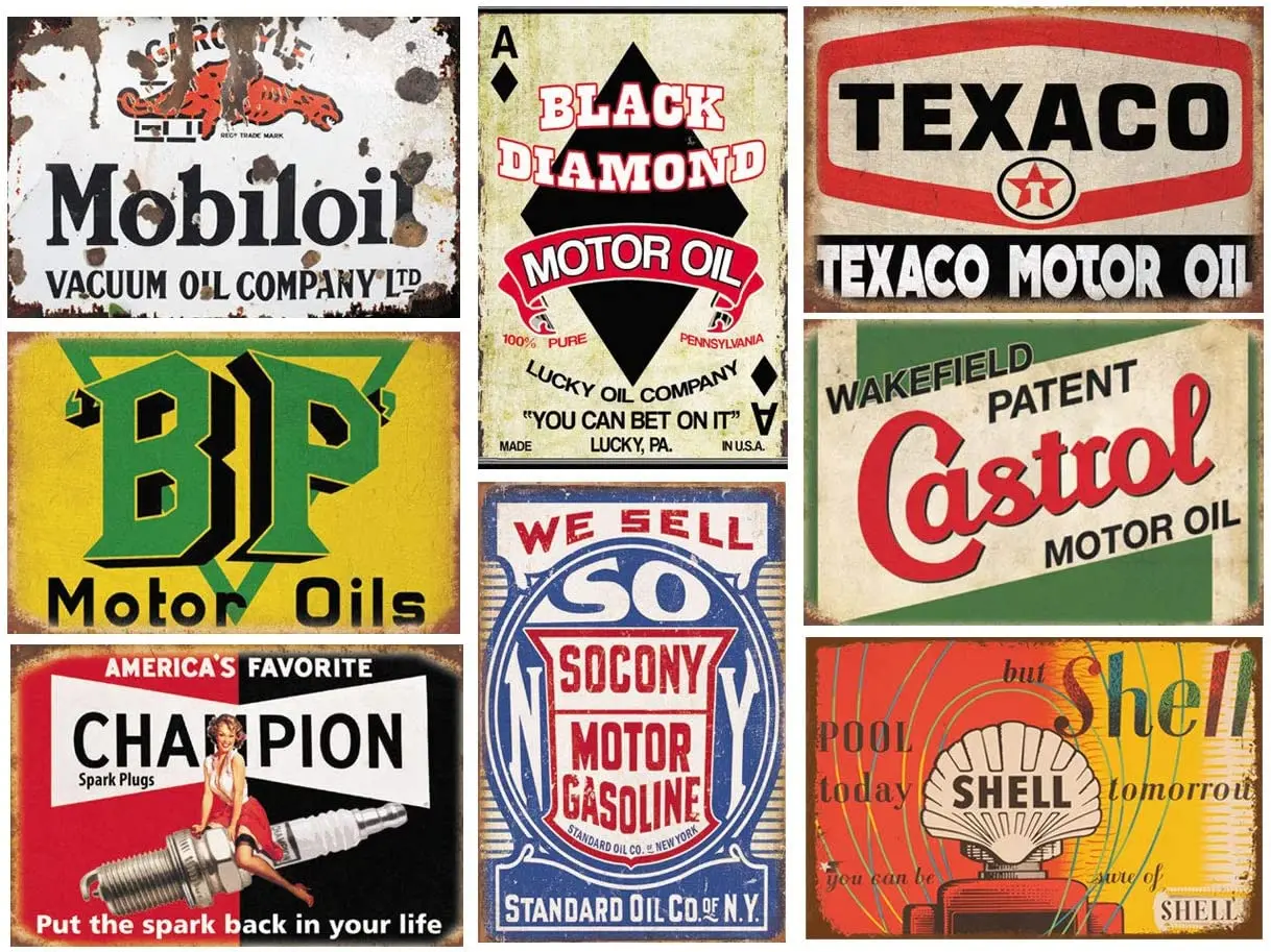 Оловянные знаки с бензиновым двигателем на 1-й склад, 8 шт., винтажный металлический значок в стиле ретро для дома, Мужская фотография, 8x12 дюйм... 
Оловянные знаки с бензиновым двигателем на 1-й склад, 8 шт., винтажный металлический значок в стиле ретро для дома, Мужская фотография, 8x12 дюйм...