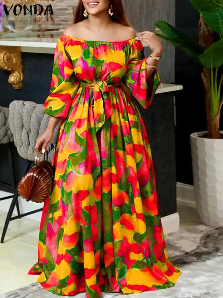 VONDA Bohemian Floral Printed Maxi Sundress 2023 Summer Women Long Lantern Sleeve Sexy Off Shoulder Party Dress Belt Robe Femme
VONDA Bohemian Floral Printed Maxi Sundress 2023 Summer Women Long Lantern Sleeve Sexy Off Shoulder Party Dress Belt Robe Femme