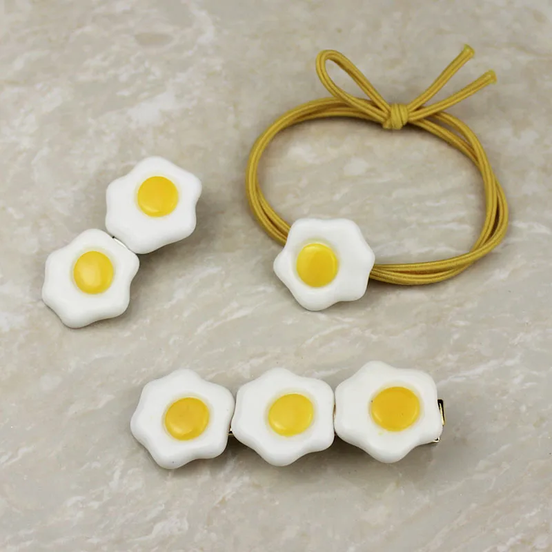 Lovely Fried Egg High Elastic Hair Rope Poached Egg Hair Clip Barrettes Hairpin Accessories Gift for Fashion Girls Women
Lovely Fried Egg High Elastic Hair Rope Poached Egg Hair Clip Barrettes Hairpin Accessories Gift for Fashion Girls Women