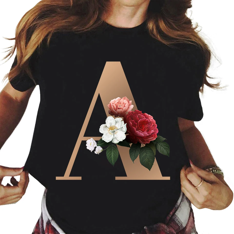 Kawaii 26 Font Floral Alphabet Classic T Shirt Summer Fashion Harajuku Funny TShirt Women Top Tees Female
Kawaii 26 Font Floral Alphabet Classic T Shirt Summer Fashion Harajuku Funny TShirt Women Top Tees Female