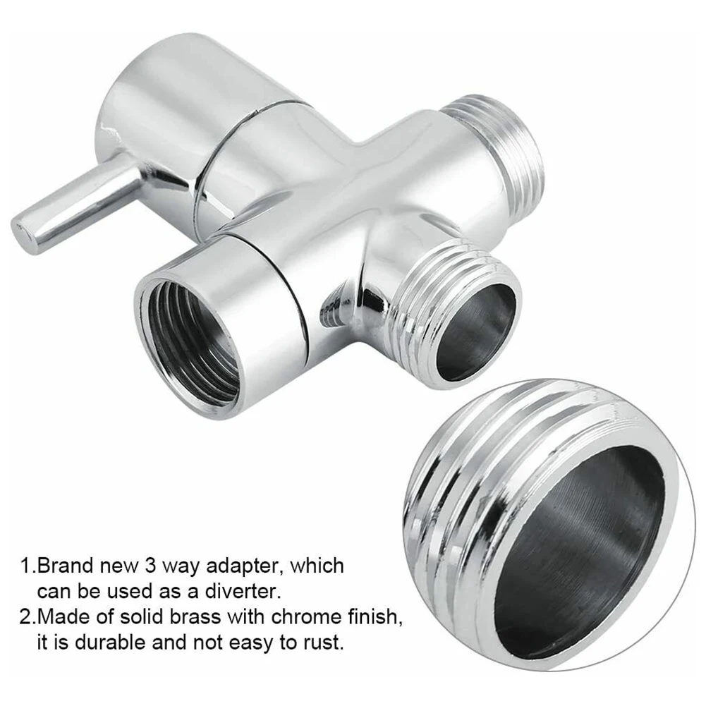 Household Products Diverter Valve Hand-held Sprinkler 3 Way Brass Chrome Converter For Shower Head Accessories
Household Products Diverter Valve Hand-held Sprinkler 3 Way Brass Chrome Converter For Shower Head Accessories