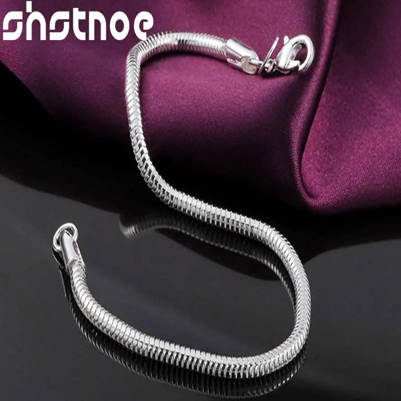 925 Sterling Silver 3mm Snake Chain Bracelet For Women Party Engagement Wedding Charm Jewelry Birthday Gift Fashion
925 Sterling Silver 3mm Snake Chain Bracelet For Women Party Engagement Wedding Charm Jewelry Birthday Gift Fashion