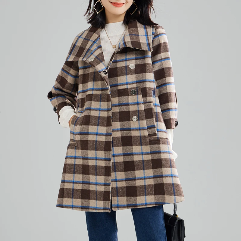 Корейские пальто, женские зимние и осенние шерстяные куртки, Женская плотная куртка в клетку из смешанной шерсти, пальто средней длины, кард...
Корейские пальто, женские зимние и осенние шерстяные куртки, Женская плотная куртка в клетку из смешанной шерсти, пальто средней длины, кард...