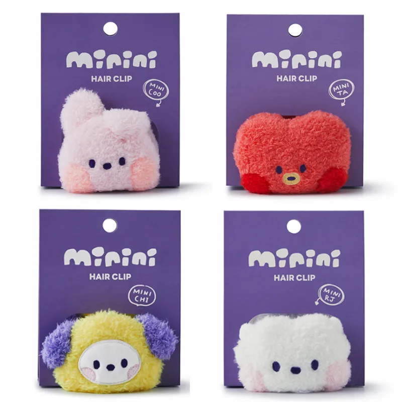 

9Cm Bt21 Line Friends Tata Cooky Chimmy Rj Shooky Mang Koya Minini Series Cartoon Kawaii Plush Hairpin Doll Cute Girls Headdress