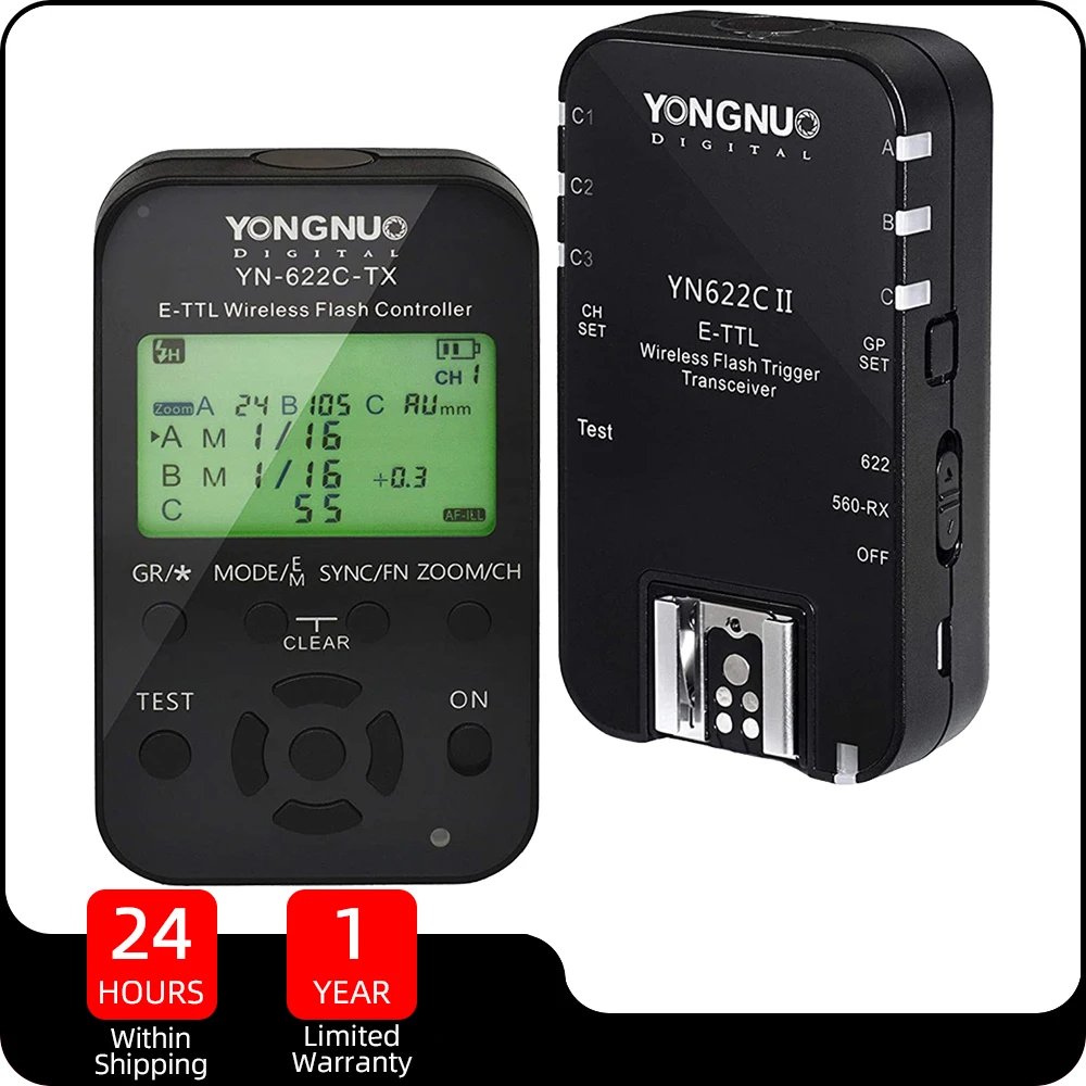 Беспроводной E-TTL YONGNUO YN622C, из быстрорежущей стали, с LED-дисплеем, для Canon, с контроллером YN622C-TX и трансивером
Беспроводной E-TTL YONGNUO YN622C, из быстрорежущей стали, с LED-дисплеем, для Canon, с контроллером YN622C-TX и трансивером
