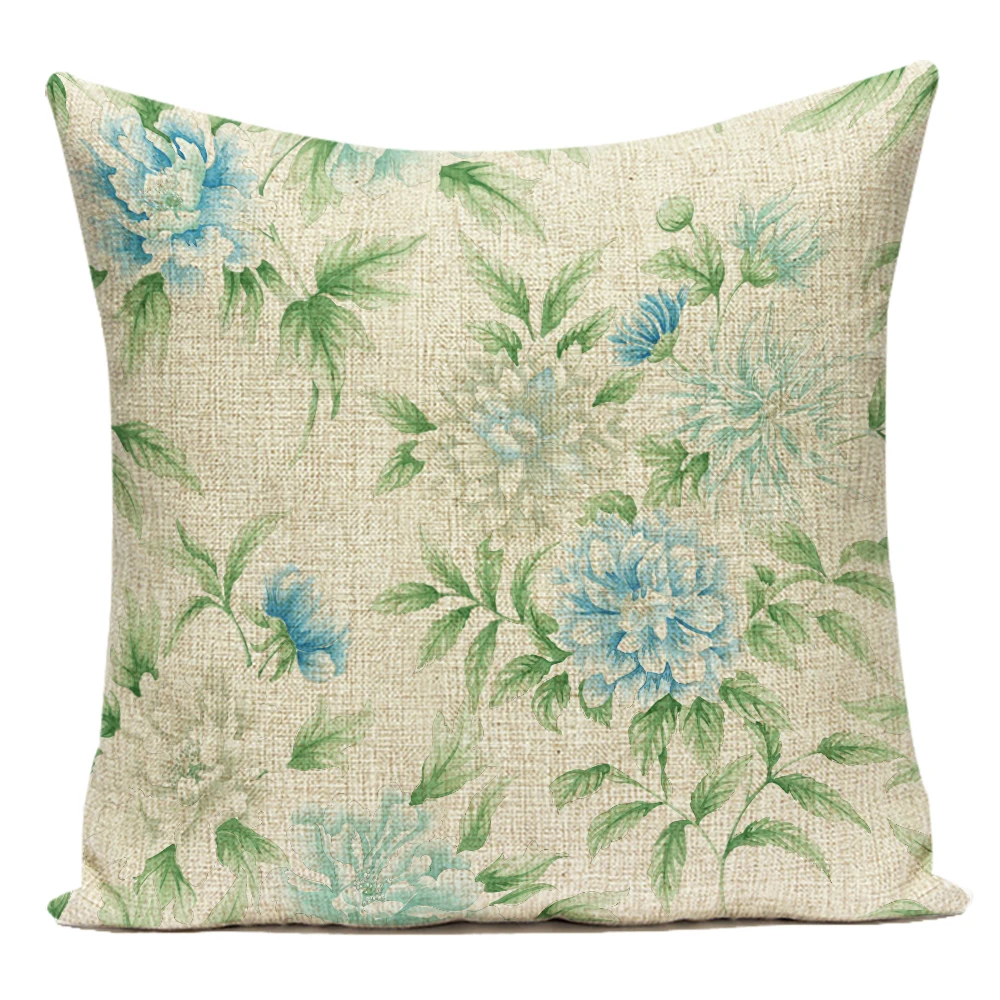 

Pillowcase Home Decor Floral Cushion Cover Flower Decorative Pillows Artistic Upholstery Nordic 45x45 Sofa Textile Garden E2158