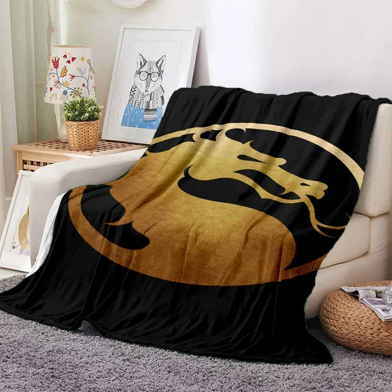 

Одеяло с принтом логотипа Mortal Kombat, детское теплое одеяло, мягкое и удобное одеяло, домашнее дорожное одеяло, одеяло в подарок на день рождени...