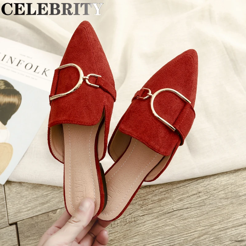 

Spring and summer new fashion wear slippers women Korean pointed suede flat flat girl Mueller shoes history free delivery