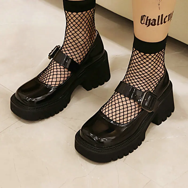 PU Patent Leather Square Closed Toe Winter Autumn Women's Shoes Platform Thick Sole Black Square Chunky Heels Pumps Mary Janes
PU Patent Leather Square Closed Toe Winter Autumn Women's Shoes Platform Thick Sole Black Square Chunky Heels Pumps Mary Janes