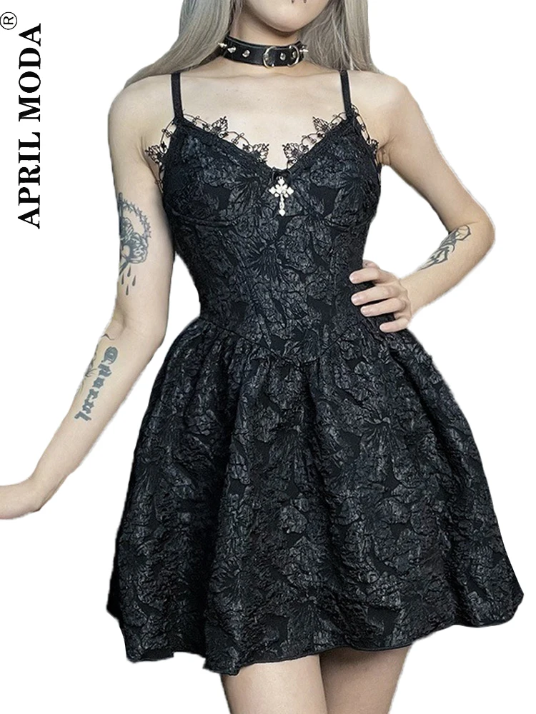 Halloween Lace Party Mini Dress V Neck Spaghetti Straps Black White Kawaii Sundress Y2K Vintage High Waist Gothic Women Dresses
Halloween Lace Party Mini Dress V Neck Spaghetti Straps Black White Kawaii Sundress Y2K Vintage High Waist Gothic Women Dresses