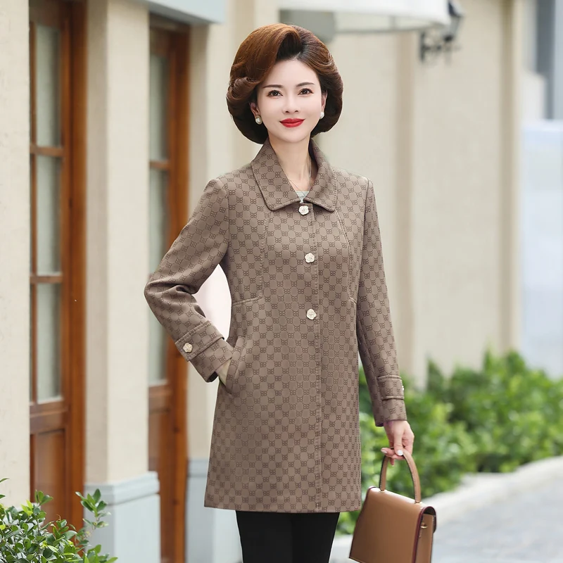 Middle-Aged Mom Trench Coat for Women, Thin Windbreaker, Loose Size Top, Outerwear, Middle Length, Spring, Autumn Fashion, 5XL
Middle-Aged Mom Trench Coat for Women, Thin Windbreaker, Loose Size Top, Outerwear, Middle Length, Spring, Autumn Fashion, 5XL