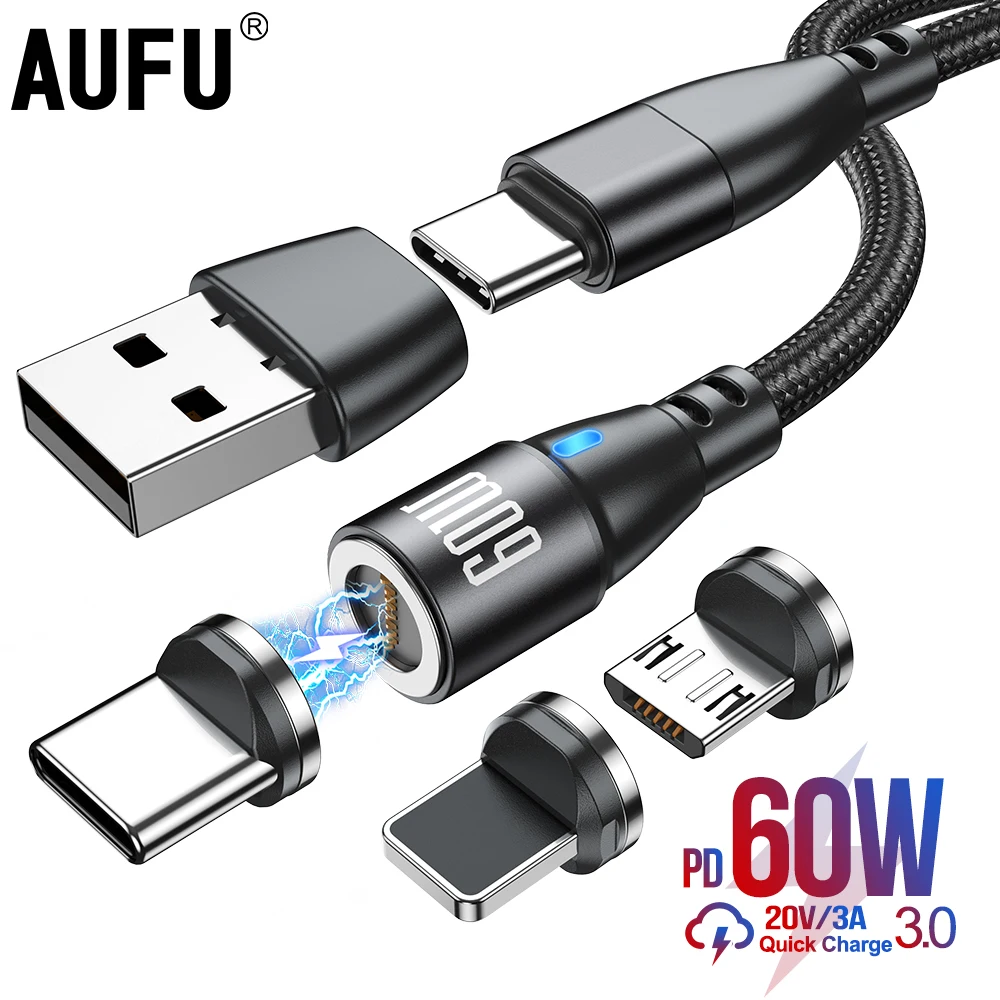 AUFU 60W Magnetic Charging USB Type C Cable Super Fast Charge Cable For Huawei Micro Data Transfer PD 20W For iPhone 13 12
AUFU 60W Magnetic Charging USB Type C Cable Super Fast Charge Cable For Huawei Micro Data Transfer PD 20W For iPhone 13 12