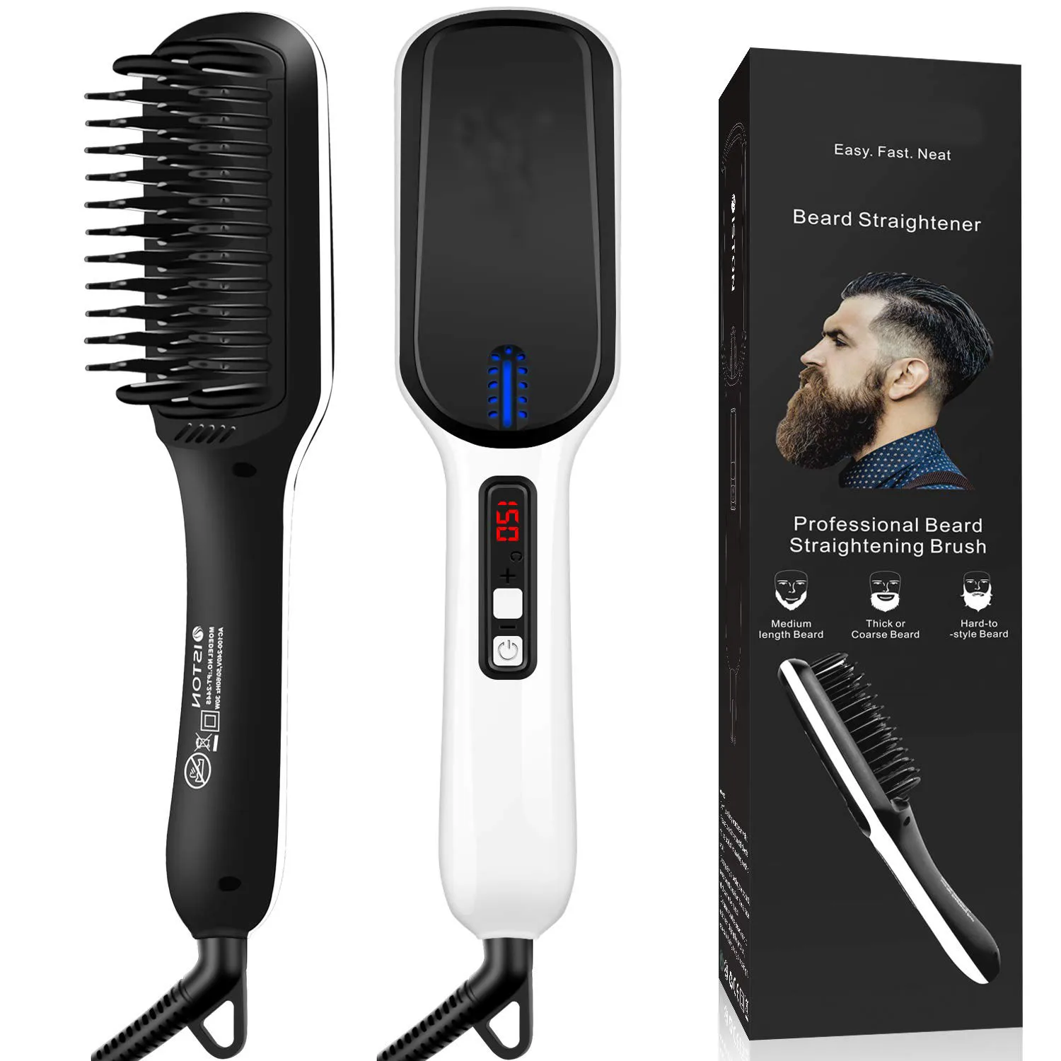 NEW LED Display Men's Beard Straightener Ion Straight Hair Brush Anti-Hair Straightener Portable Beard Straightener Comb
NEW LED Display Men's Beard Straightener Ion Straight Hair Brush Anti-Hair Straightener Portable Beard Straightener Comb
