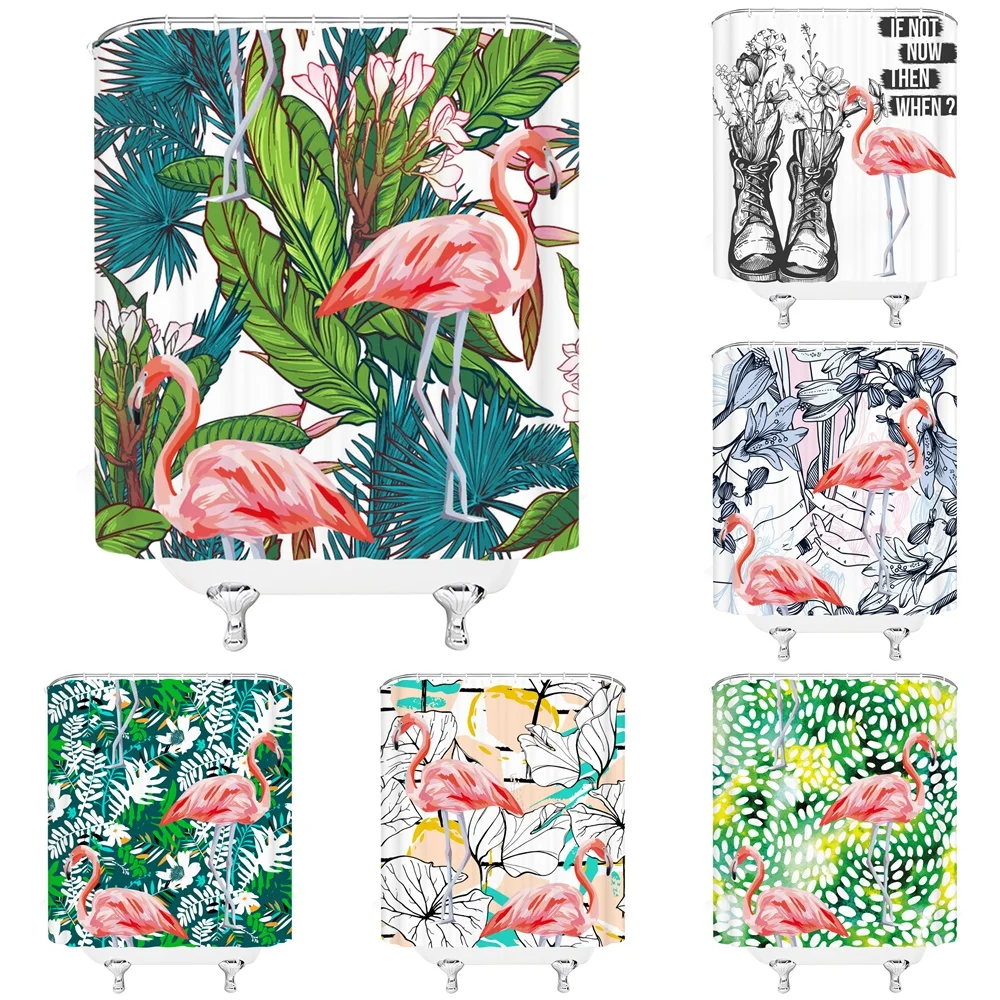 Tropical Animals Flamingo Shower Curtains Bathroom Decor Frabic Watercolor Plant Flowers Waterproof Polyester Bath Curtain Home
Tropical Animals Flamingo Shower Curtains Bathroom Decor Frabic Watercolor Plant Flowers Waterproof Polyester Bath Curtain Home