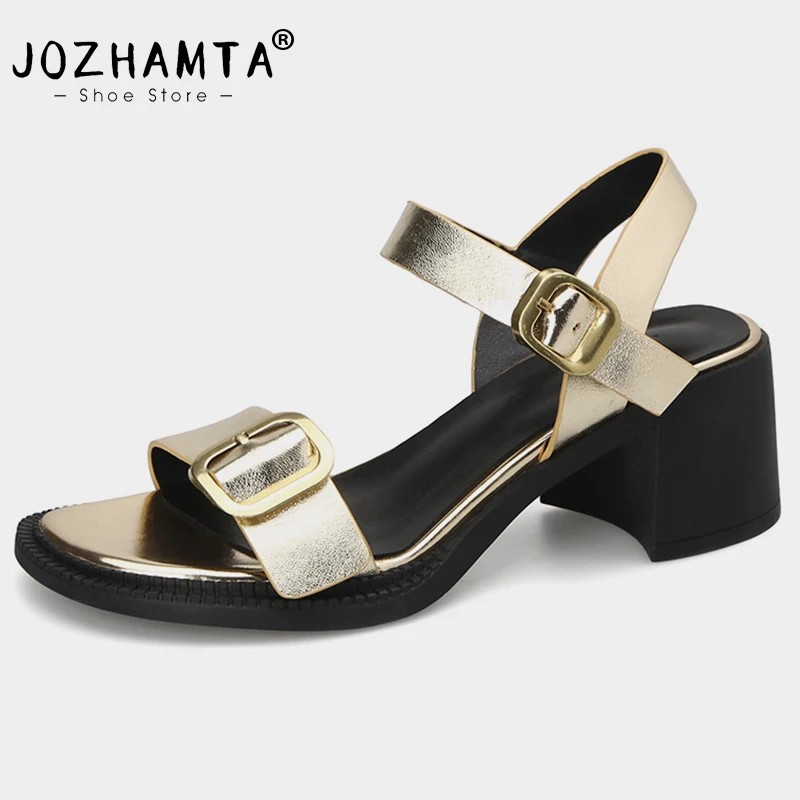 JOZHAMTA Size 34-40 Women Sandals Real Leather Gold High Heels Shoes For Women Summer 2023 Buckle Platform Sandal Casual Office
JOZHAMTA Size 34-40 Women Sandals Real Leather Gold High Heels Shoes For Women Summer 2023 Buckle Platform Sandal Casual Office