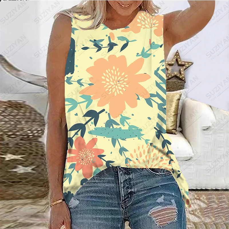 Summer Fashion New Women's Sleeveless Tank Top Colorful Flower T-shirt 3D Printed Beach Loose Casual Style Women's Pullover Top
Summer Fashion New Women's Sleeveless Tank Top Colorful Flower T-shirt 3D Printed Beach Loose Casual Style Women's Pullover Top