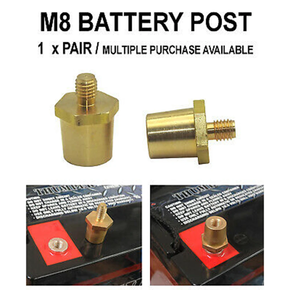 2pcs Battery M8 High Crank Conversion Terminal Posts M8 Posts For Deep Cycle For Thumper RB12-120 (Std AGM) EXT120 (Extreme AGM)
2pcs Battery M8 High Crank Conversion Terminal Posts M8 Posts For Deep Cycle For Thumper RB12-120 (Std AGM) EXT120 (Extreme AGM)
