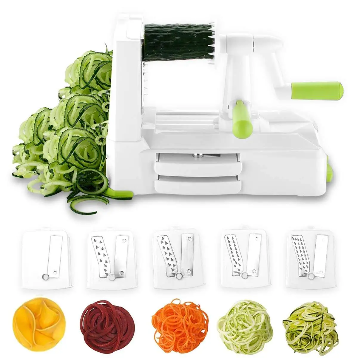 "" Spiralizer 5-Blade Vegetable Slicer Spiral Slicer with Heavy Duty Base for Fruits Noodles Vegetables
"" Spiralizer 5-Blade Vegetable Slicer Spiral Slicer with Heavy Duty Base for Fruits Noodles Vegetables