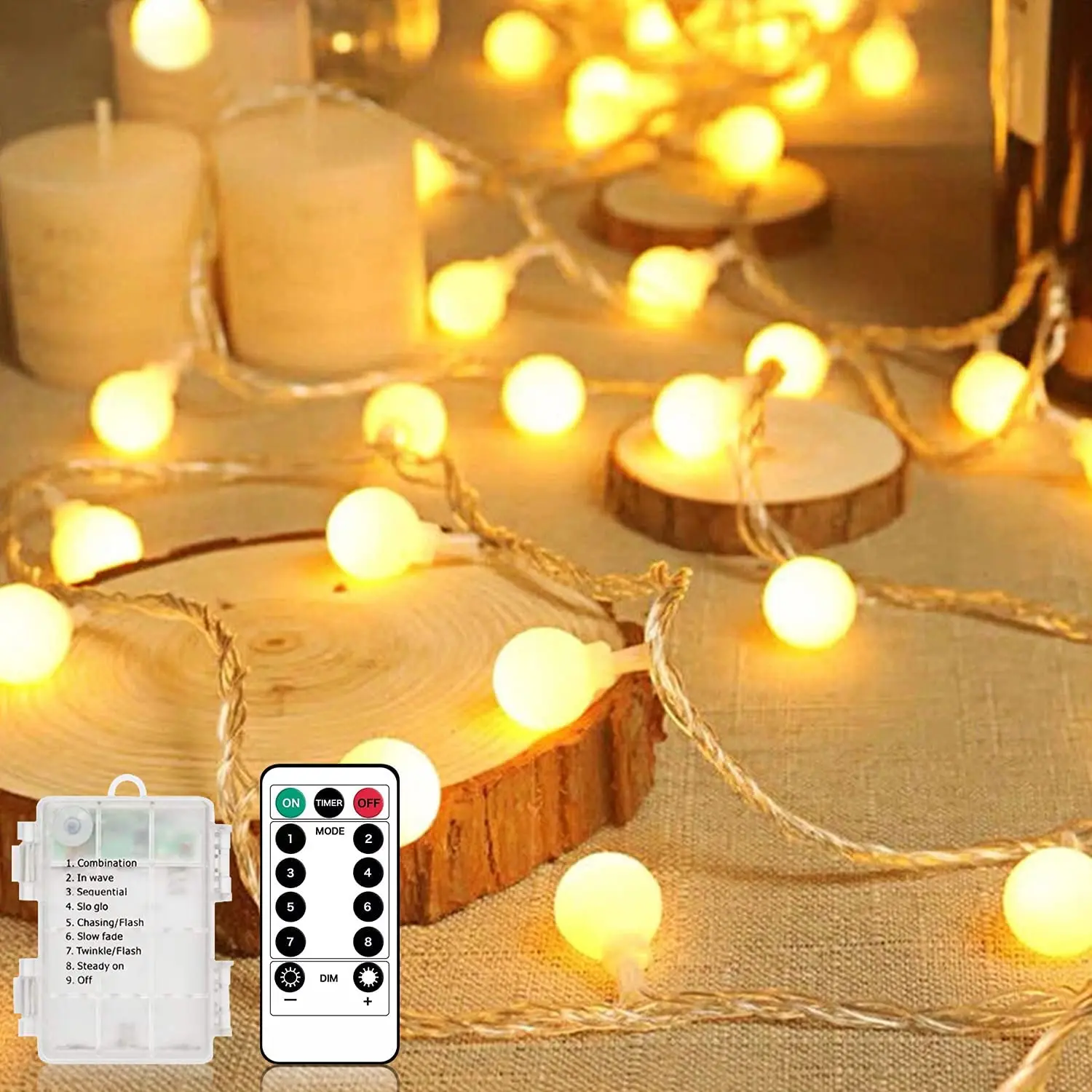 1pc, Ball String Light, 33ft 100LED, Waterproof Flashing Hanging Light, Battery Powered With Remote Control
1pc, Ball String Light, 33ft 100LED, Waterproof Flashing Hanging Light, Battery Powered With Remote Control
