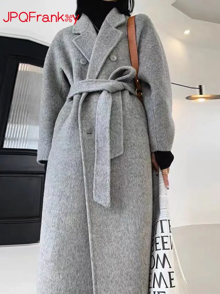 High-end Gray Long Double-sided Cashmere Coat Female Korean Long Hair 2022 Autumn and Winter New Woolen Coat Tide Wool Coat
High-end Gray Long Double-sided Cashmere Coat Female Korean Long Hair 2022 Autumn and Winter New Woolen Coat Tide Wool Coat