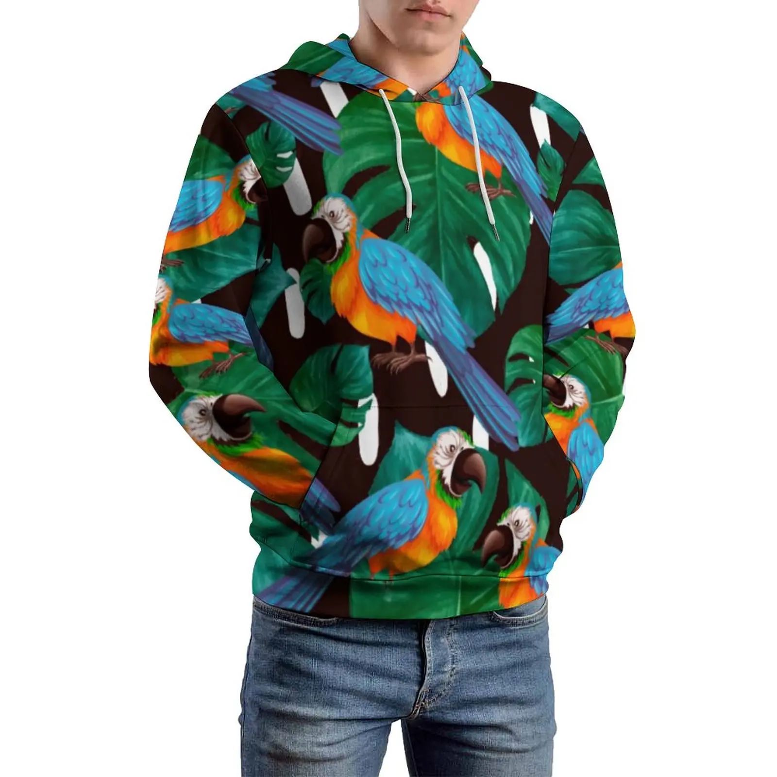 Tropical Birds Casual Hoodies Palm Leaves Print Elegant Custom Hooded Sweatshirts Autumn Long Sleeve Street Wear Oversize Hoodie
Tropical Birds Casual Hoodies Palm Leaves Print Elegant Custom Hooded Sweatshirts Autumn Long Sleeve Street Wear Oversize Hoodie