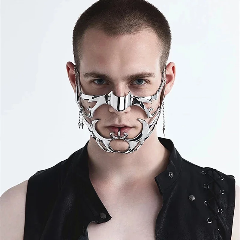 Fashion Gothic Mask Cyber Punk Liquid Irregular Silver Color Hollow Women Men Party Individuation Individual Jewelry Accessory
Fashion Gothic Mask Cyber Punk Liquid Irregular Silver Color Hollow Women Men Party Individuation Individual Jewelry Accessory