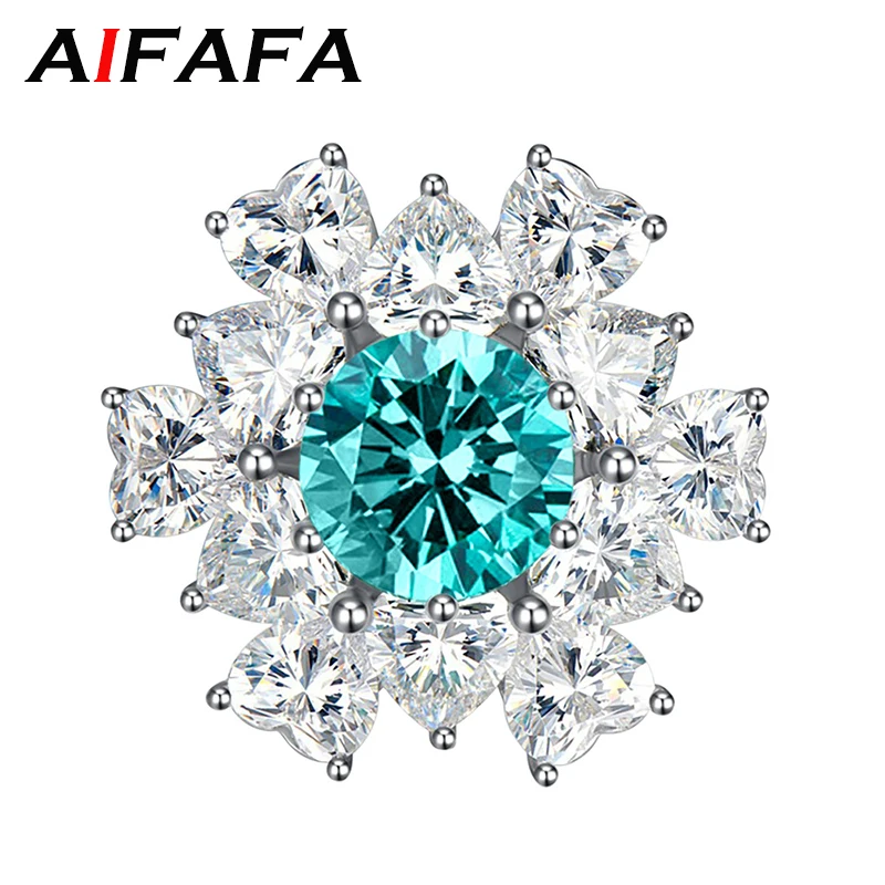 AIFAFA 100% 925 Sterling Silver Fire Twinkling Paraiba High Carbon Diamond Created Moissanite Bridal Rings Jewelry Wholesale
AIFAFA 100% 925 Sterling Silver Fire Twinkling Paraiba High Carbon Diamond Created Moissanite Bridal Rings Jewelry Wholesale