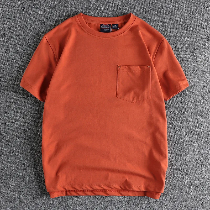 European American Simple Solid Tshirts Casual Pocket Round Neck Men Clothing Loose Oversized Cotton Short Sleeved Men's T-shirt
European American Simple Solid Tshirts Casual Pocket Round Neck Men Clothing Loose Oversized Cotton Short Sleeved Men's T-shirt