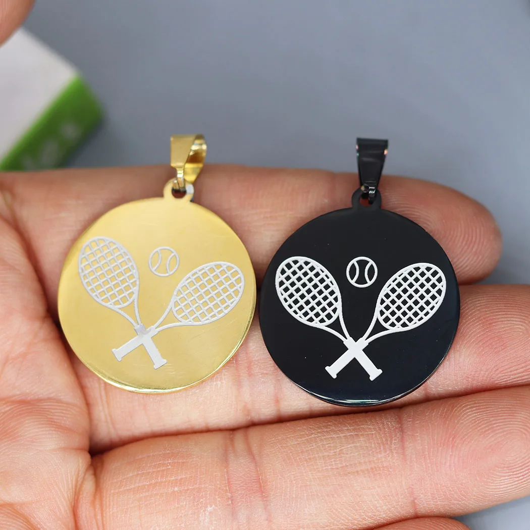2pcs/Lot Tennis Ball Racquet Stainless Steel Pendant Charm for Sports Lover Necklace Bracelets Jewelry Making Bulk Accessories
2pcs/Lot Tennis Ball Racquet Stainless Steel Pendant Charm for Sports Lover Necklace Bracelets Jewelry Making Bulk Accessories