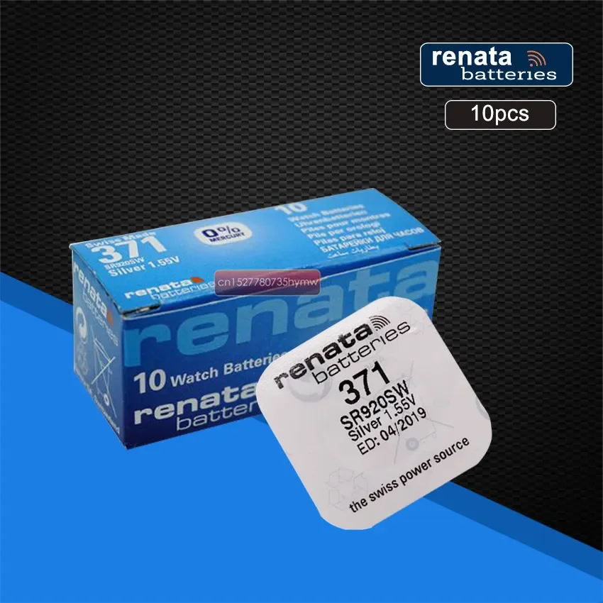 10pack RENATA Silver Oxide Watch battery 371 SR920SW 920 1.55V 100% 371 renata 920 batteries
10pack RENATA Silver Oxide Watch battery 371 SR920SW 920 1.55V 100% 371 renata 920 batteries