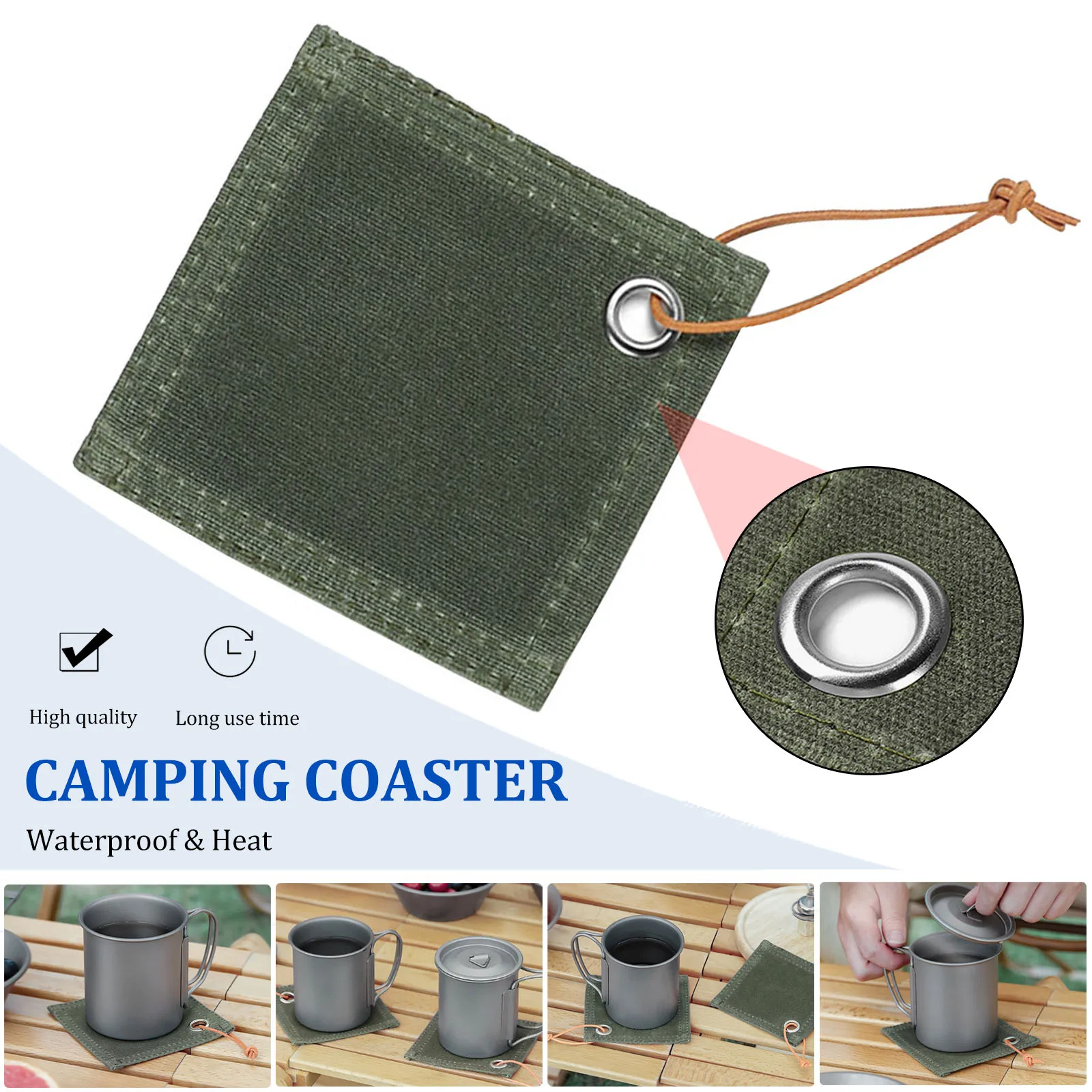 Outdoor Waxed Canvas Coasters Washable Heat Insulation Cup Holder Non-Slip Table Coaster with Hanging Loop for Camping Square
Outdoor Waxed Canvas Coasters Washable Heat Insulation Cup Holder Non-Slip Table Coaster with Hanging Loop for Camping Square