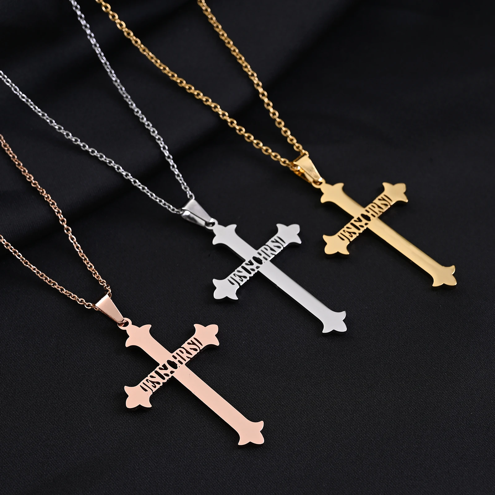 Custom Name Cross Pendant Woman Men Necklace Stainless Steel O-Chain Charm Collar Religious Vintage Amulet Jesus Jewelry Gift
Custom Name Cross Pendant Woman Men Necklace Stainless Steel O-Chain Charm Collar Religious Vintage Amulet Jesus Jewelry Gift