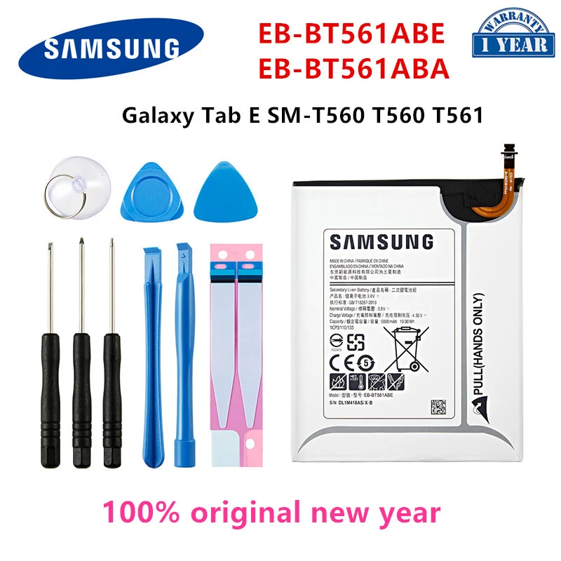 SAMSUNG Orginal Tablet EB-BT561ABE EB-BT561ABA 5000mAh Battery For Samsung Galaxy Tab E T560 T561 SM-T560 Tablet Battery +Tools
SAMSUNG Orginal Tablet EB-BT561ABE EB-BT561ABA 5000mAh Battery For Samsung Galaxy Tab E T560 T561 SM-T560 Tablet Battery +Tools