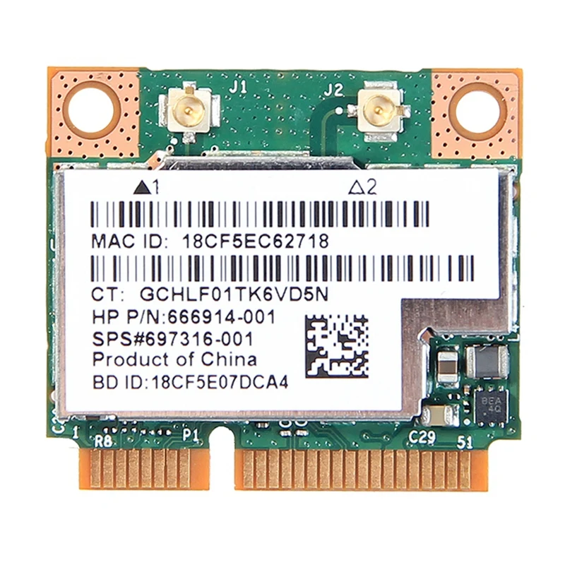 Двухдиапазонный 300 Мбит/с BCM943228HMB для Bluetooth 802.11A/B/G/N, беспроводная карта Wi-Fi, половинный мини-адаптер PCI-E
Двухдиапазонный 300 Мбит/с BCM943228HMB для Bluetooth 802.11A/B/G/N, беспроводная карта Wi-Fi, половинный мини-адаптер PCI-E