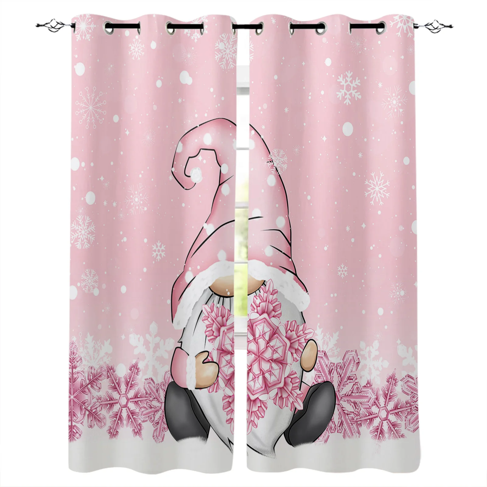 Рождественские карликовые розовые снежинки, современные фотообои для гостиной, девушки, мальчика, спальни, кухни, длинные Оконные Занавески 
Рождественские карликовые розовые снежинки, современные фотообои для гостиной, девушки, мальчика, спальни, кухни, длинные Оконные Занавески