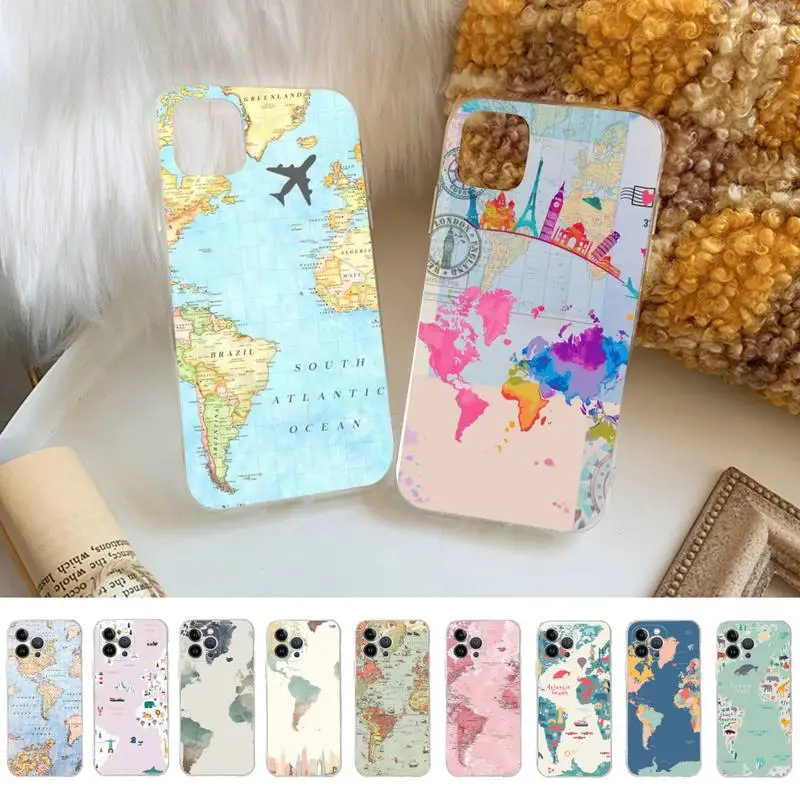 World Map Phone Case Silicone Soft for iphone 14 13 12 11 Pro Mini XS MAX 8 7 6 Plus X XS XR Cover
World Map Phone Case Silicone Soft for iphone 14 13 12 11 Pro Mini XS MAX 8 7 6 Plus X XS XR Cover