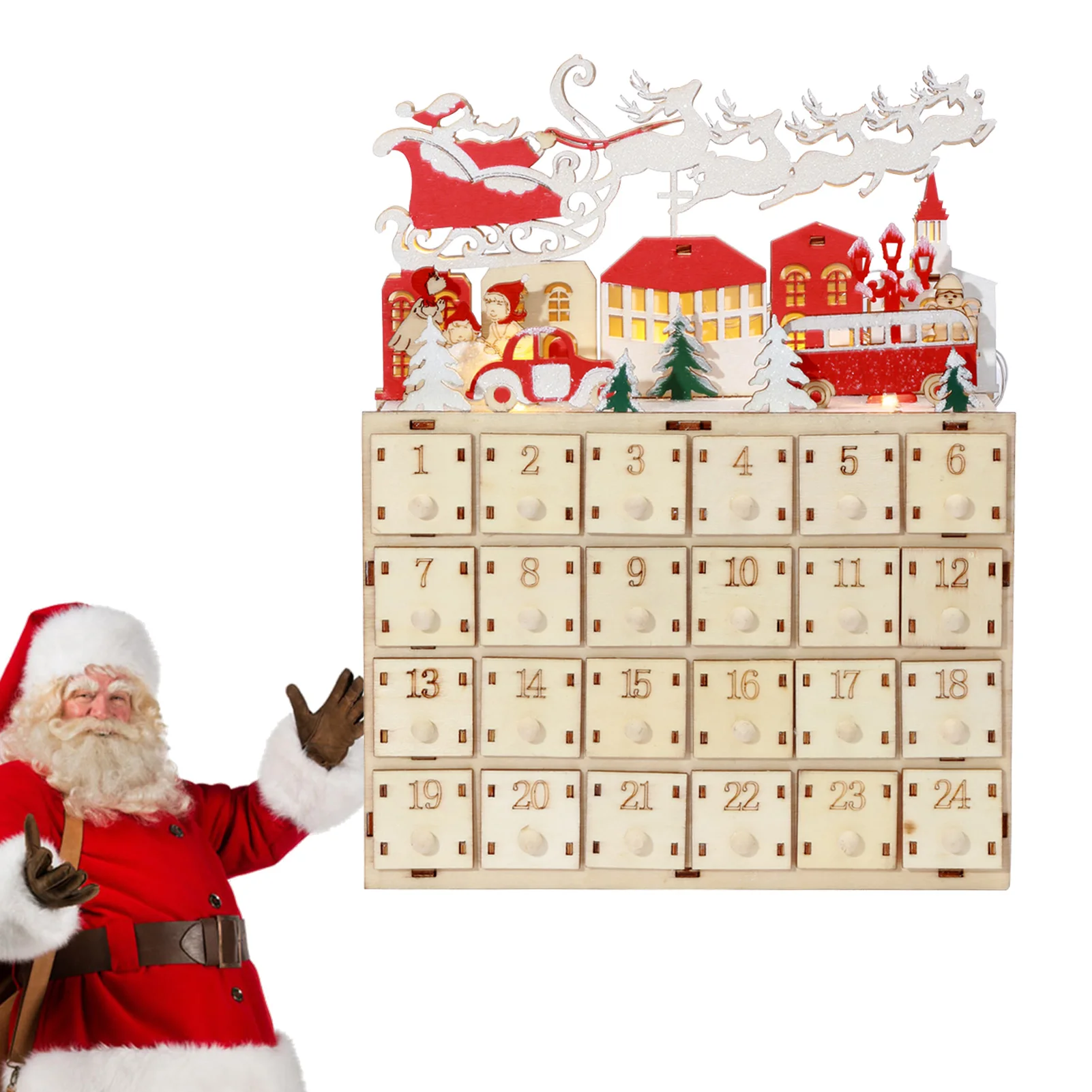 Innovative Gift Ideas Wooden Christmas Advent Calendar Led Lights Countdown To Christmas Decoration With 24 Drawers 24 Days
Innovative Gift Ideas Wooden Christmas Advent Calendar Led Lights Countdown To Christmas Decoration With 24 Drawers 24 Days