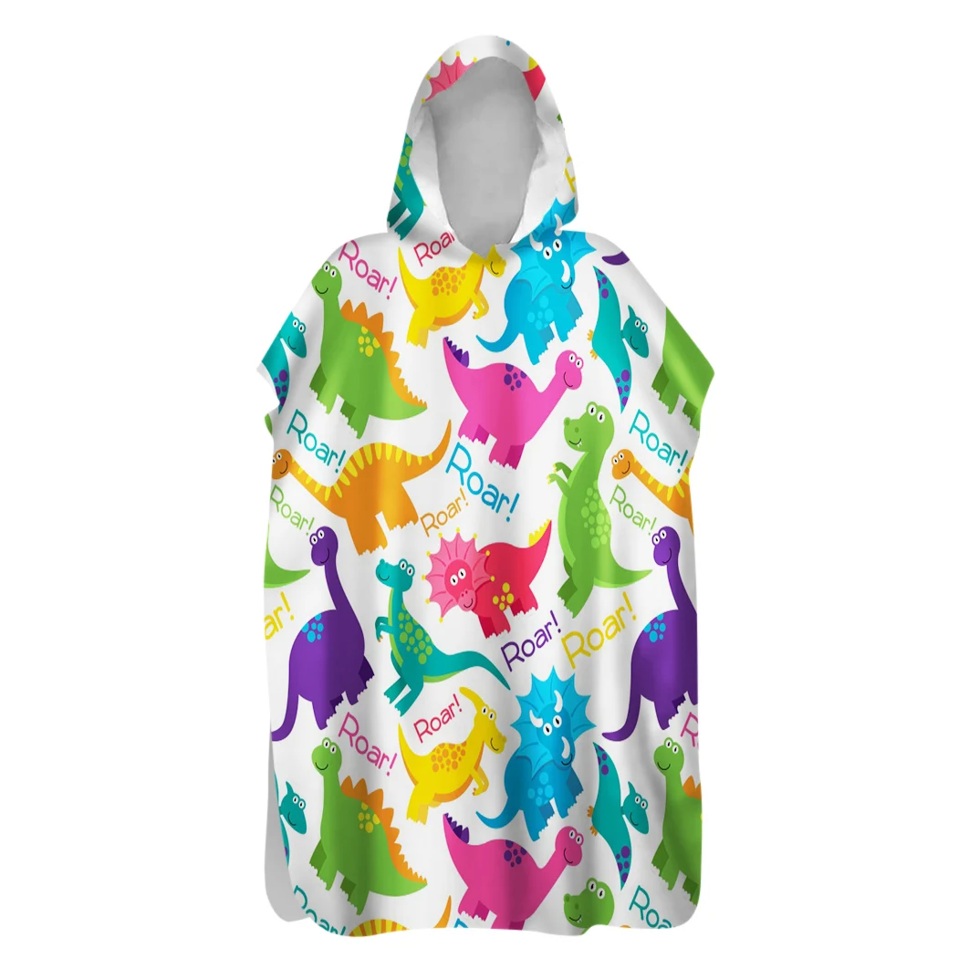 

Dinosaurs Toucan Cactus Flower Palm Sand Free Hooded Poncho Towel Surfing Swim Beach Changing Robe Holiday Birthday Gift