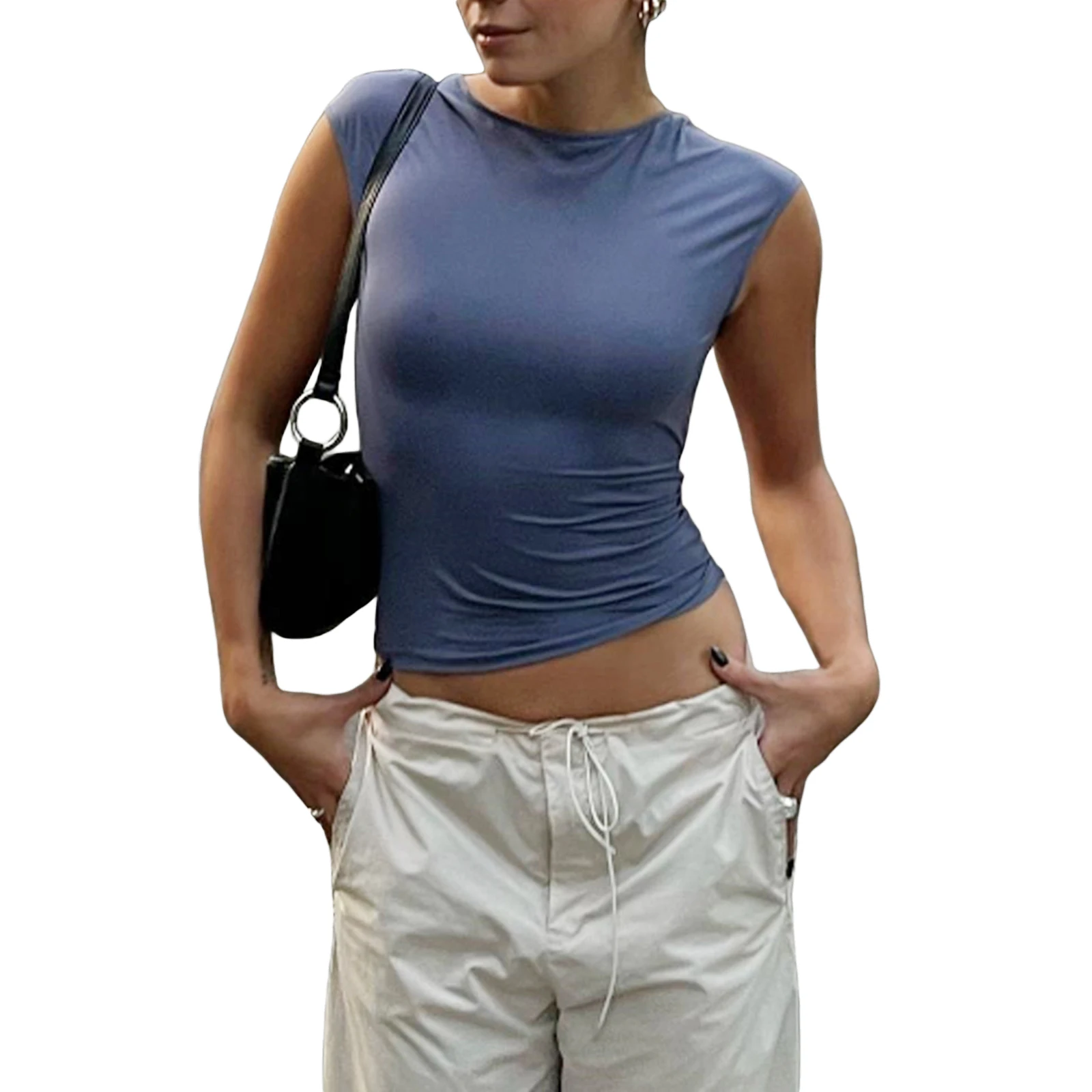 Женский укороченный топ с открытой спиной, Повседневная Базовая облегающая футболка с круглым вырезом и коротким рукавом, уличная одежда на лето
Женский укороченный топ с открытой спиной, Повседневная Базовая облегающая футболка с круглым вырезом и коротким рукавом, уличная одежда на лето