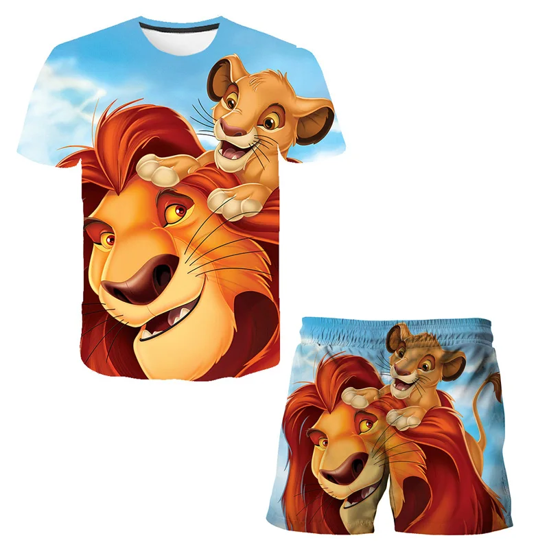 2022 boys and girls summer t-shirt set, cartoon lion king printed short sleeve set, printed t-shirt + shorts, two-piece set
2022 boys and girls summer t-shirt set, cartoon lion king printed short sleeve set, printed t-shirt + shorts, two-piece set