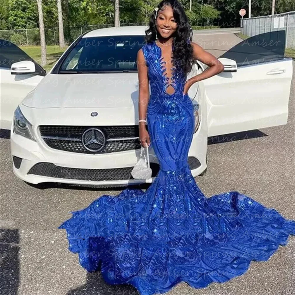 Unique Blue Sequins Lace Evening Dresses Sleeveless Mermaid Girl Graduation Party Gowns Midi Birthday Robe Vestido De Noche
Unique Blue Sequins Lace Evening Dresses Sleeveless Mermaid Girl Graduation Party Gowns Midi Birthday Robe Vestido De Noche