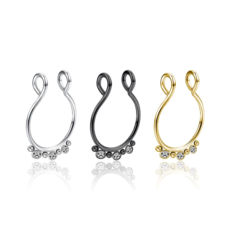 1Pcs Zircon Fake Septum Piercing U Nose Ring Hoop Nose For Girl Men Faux Body Clip Rings Non Body Jewelry Non-Pierced
1Pcs Zircon Fake Septum Piercing U Nose Ring Hoop Nose For Girl Men Faux Body Clip Rings Non Body Jewelry Non-Pierced