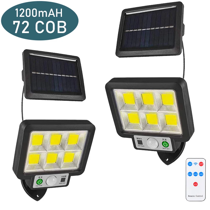100/120COB Solar Split Wall Lamp Motion Sensor 3 Mode Waterproof Garden Street Lights Solar Lamp For Garden Security Wall Light
100/120COB Solar Split Wall Lamp Motion Sensor 3 Mode Waterproof Garden Street Lights Solar Lamp For Garden Security Wall Light
