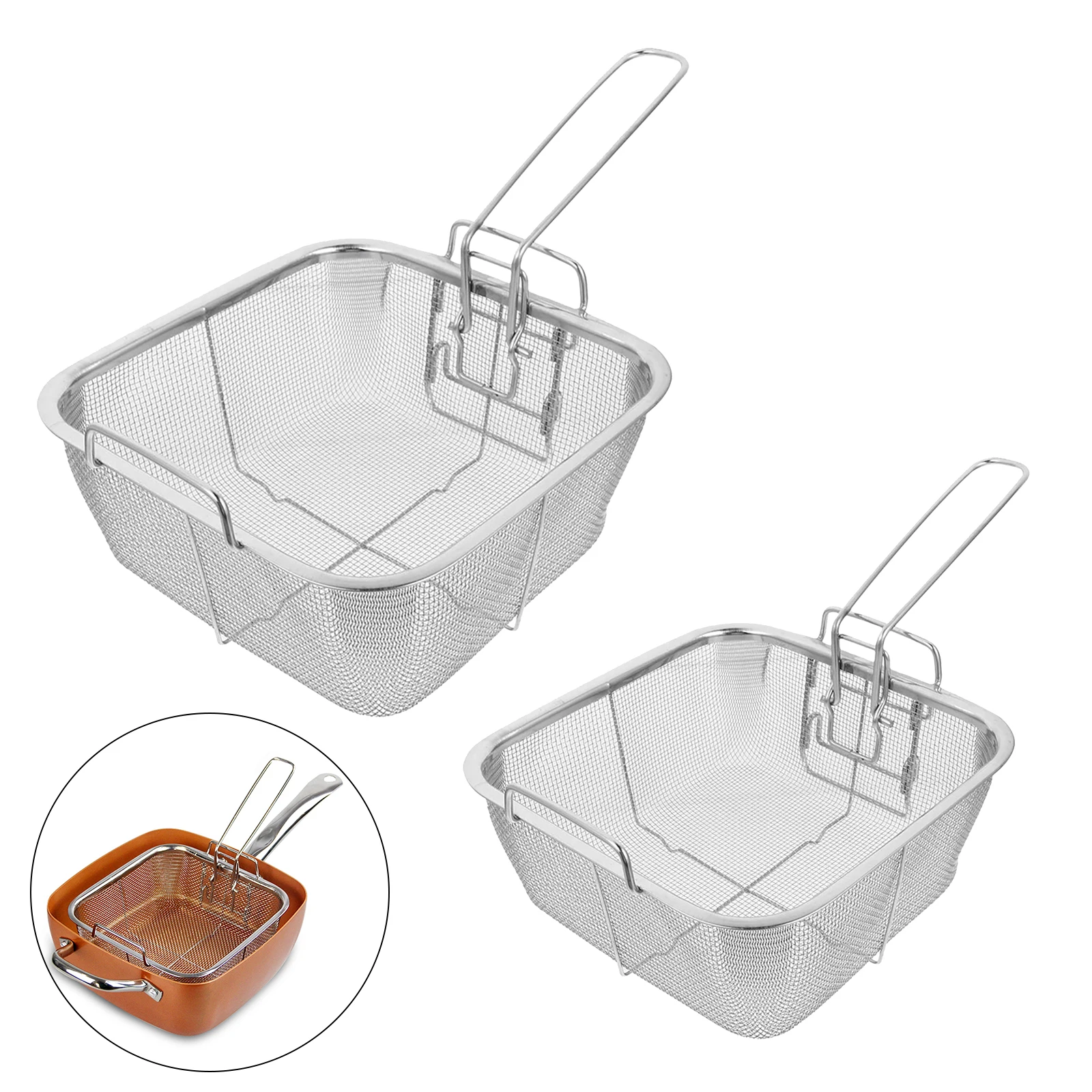 Stainless Steel Deep Fry Basket Fryer French Fries Frame Square Strainer Food Basket Kitchen Tool Cooking French Fries Basket
Stainless Steel Deep Fry Basket Fryer French Fries Frame Square Strainer Food Basket Kitchen Tool Cooking French Fries Basket