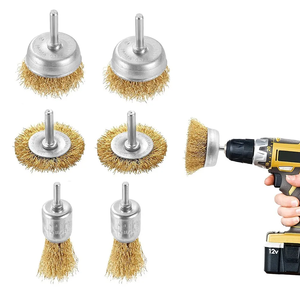 6pcs 6mm Copper Wire Wheel Brush 4500RPM For Drill Attachment Brass Coated Copper Wire Brush Set Electric Tool For Engraver
6pcs 6mm Copper Wire Wheel Brush 4500RPM For Drill Attachment Brass Coated Copper Wire Brush Set Electric Tool For Engraver