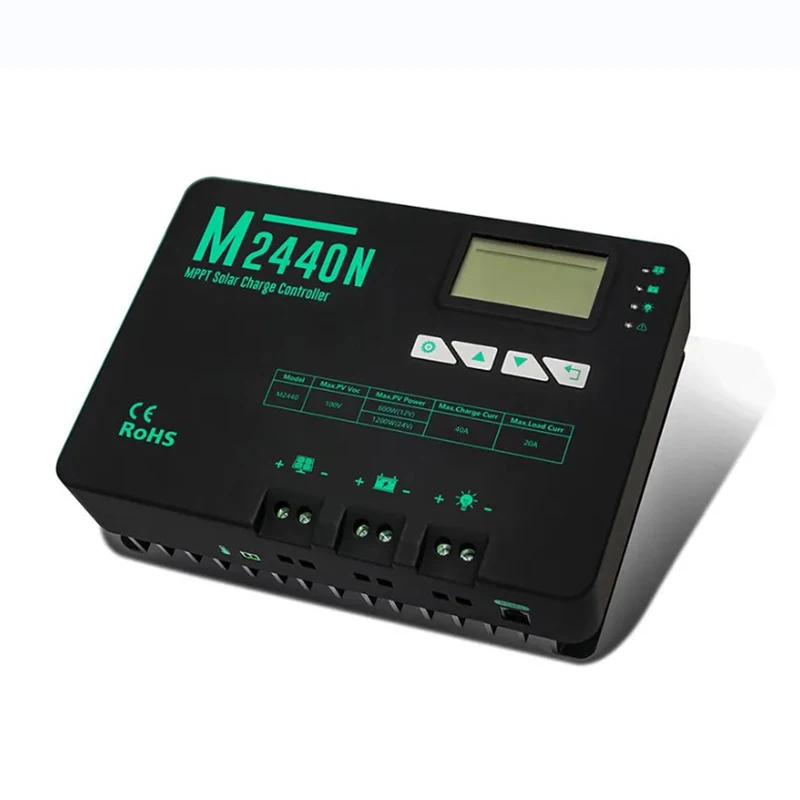 ZUIDID 2440N Солнечный контроллер заряда 40A MPPT 12/24В с ЖК-дисплеем
ZUIDID 2440N Солнечный контроллер заряда 40A MPPT 12/24В с ЖК-дисплеем